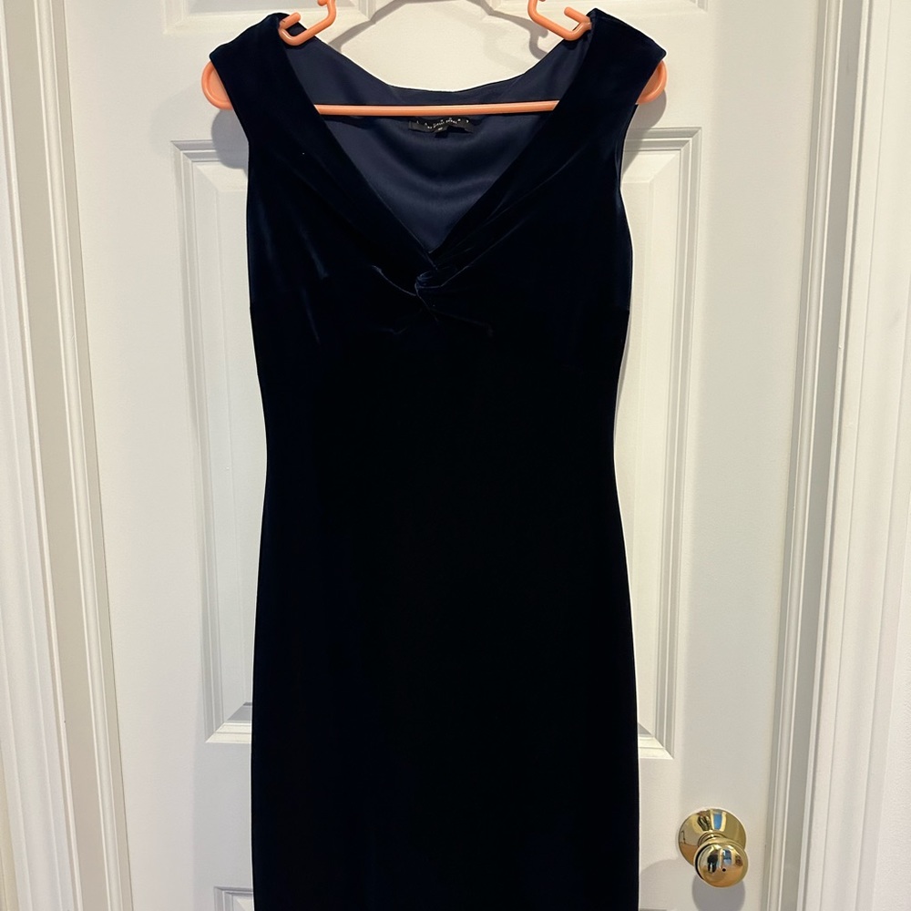 Laundry Shelli Segal Navy Blue Velvet Dress Size 6